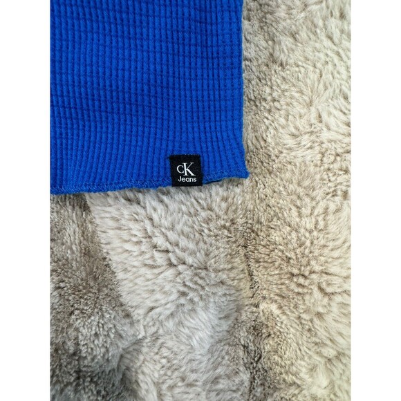 Calvin Klein Jeans Women's Waffle Knit Blue  3/4 Zip Long Sleeve  Size Small - Picture 9 of 14